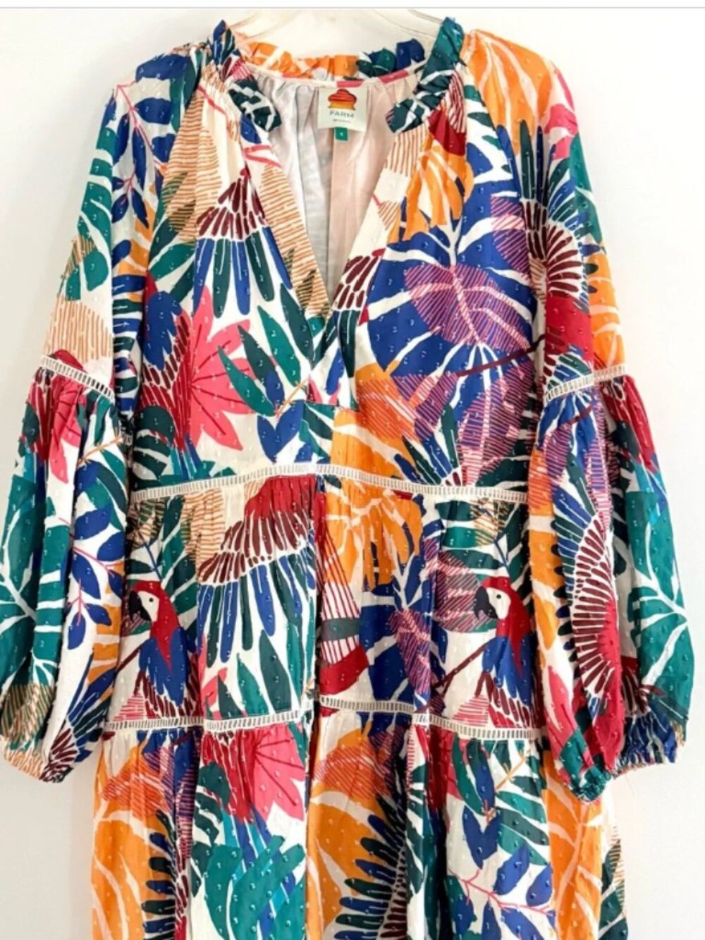 Farm Rio Off White Macaw Mini Dress - Picture 2 of 5